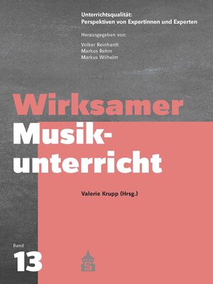 cover image of Wirksamer Musikunterricht